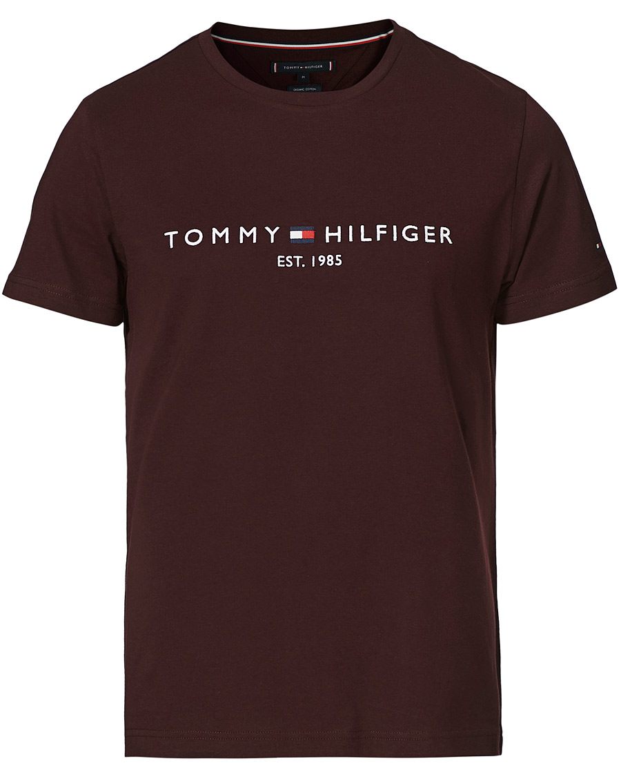 Herren | T-Shirts | Tommy Hilfiger | Logo Crew Neck Tee Deep Burgundy