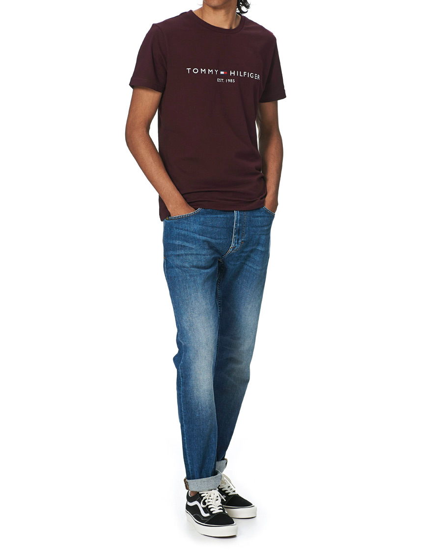 Herren | T-Shirts | Tommy Hilfiger | Logo Crew Neck Tee Deep Burgundy