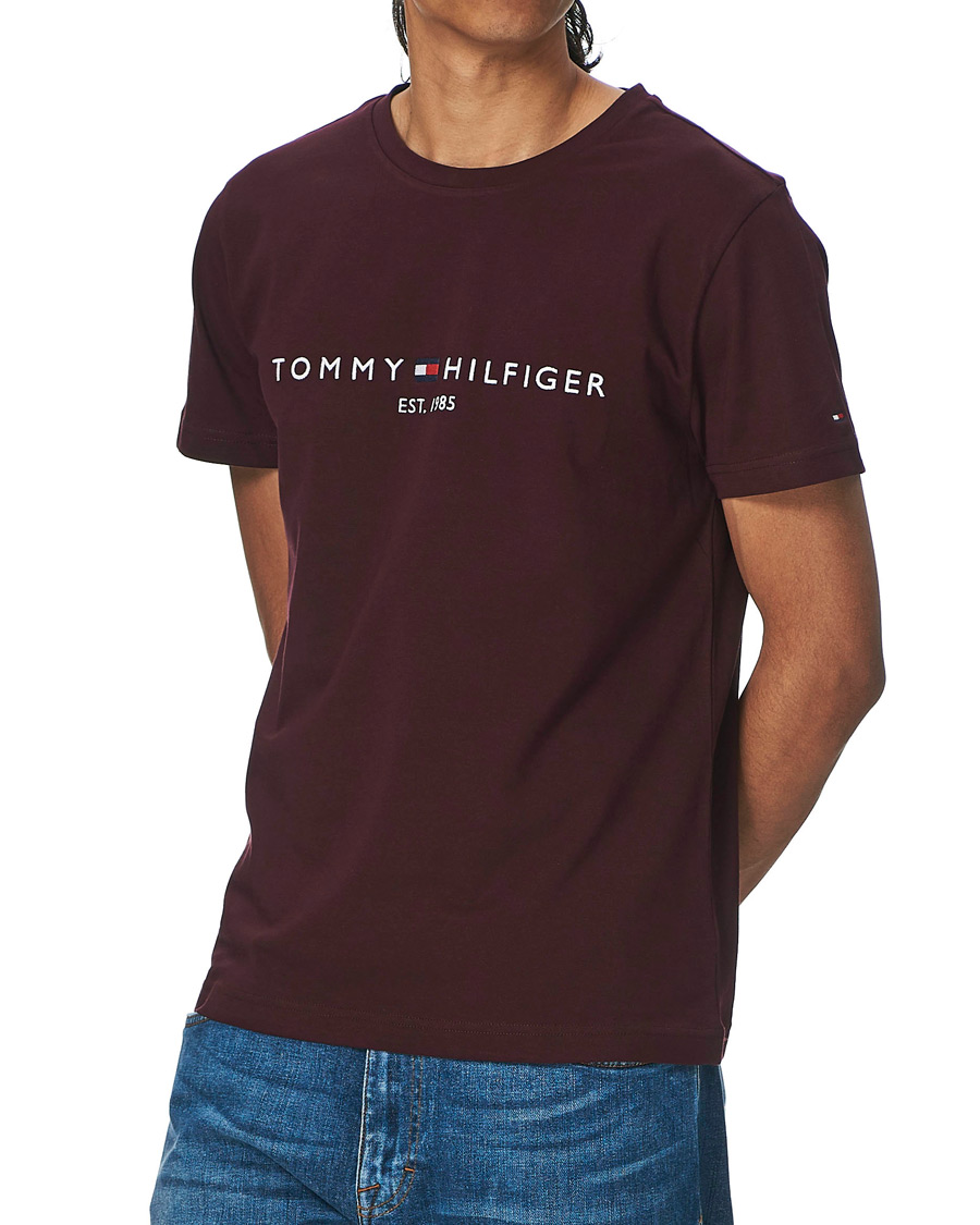 Herren | T-Shirts | Tommy Hilfiger | Logo Crew Neck Tee Deep Burgundy