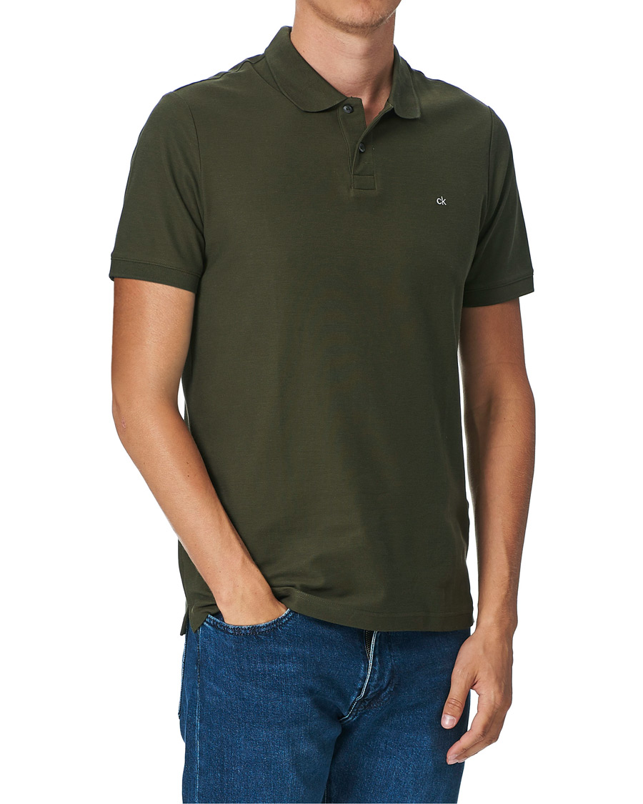Herren | Poloshirts | Calvin Klein | Slim Fit Refined Polo Dark Olive