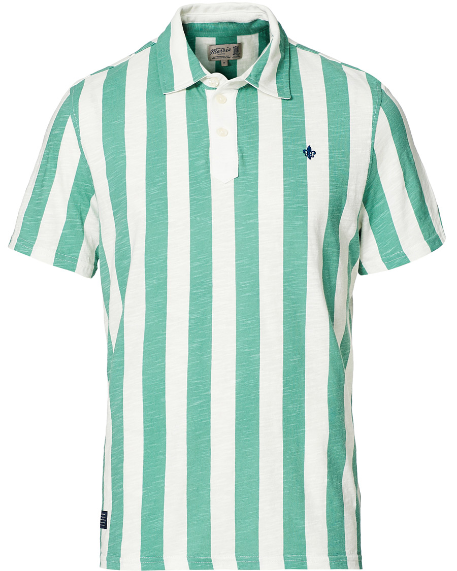 Herren | Poloshirts | Morris | Keeton Stripe Piqué Shirt Green/White