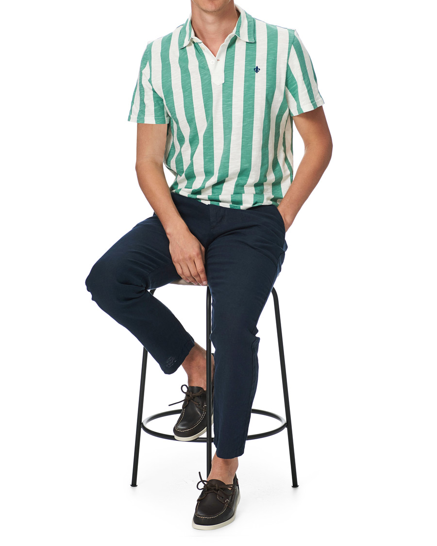 Herren | Poloshirts | Morris | Keeton Stripe Piqué Shirt Green/White