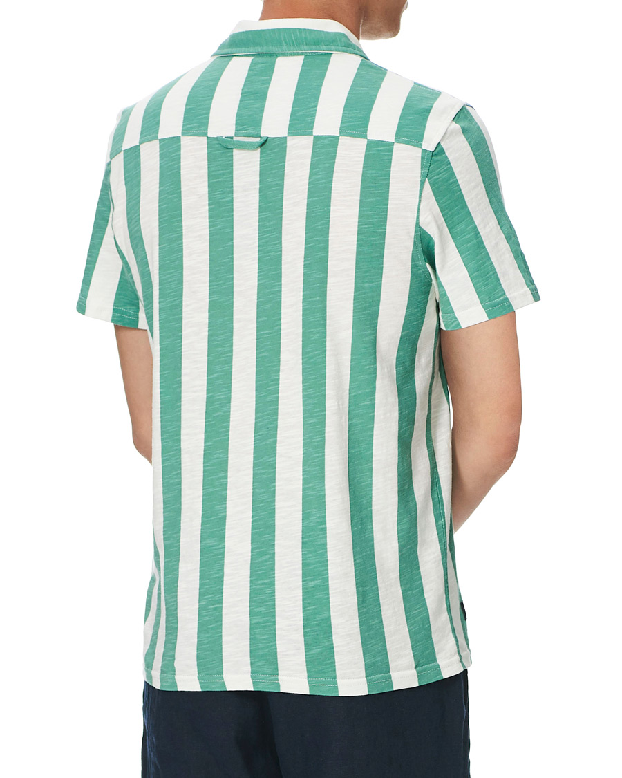 Herren | Poloshirts | Morris | Keeton Stripe Piqué Shirt Green/White