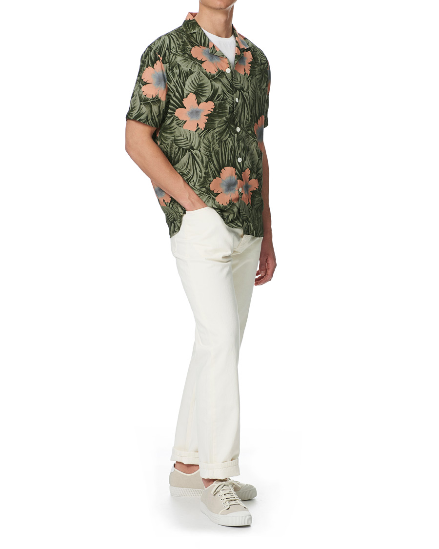 Herren | Hemden | J.Lindeberg | Printed Short Sleeve Camp Collar Shirt Sage