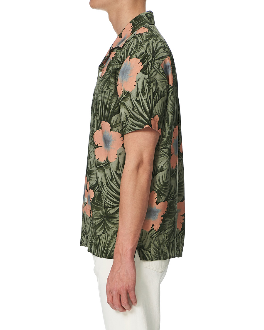 Herren | Hemden | J.Lindeberg | Printed Short Sleeve Camp Collar Shirt Sage