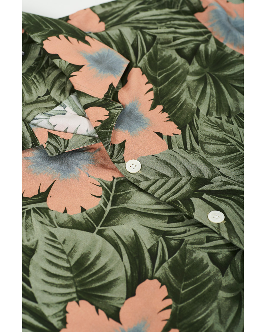 Herren | Hemden | J.Lindeberg | Printed Short Sleeve Camp Collar Shirt Sage