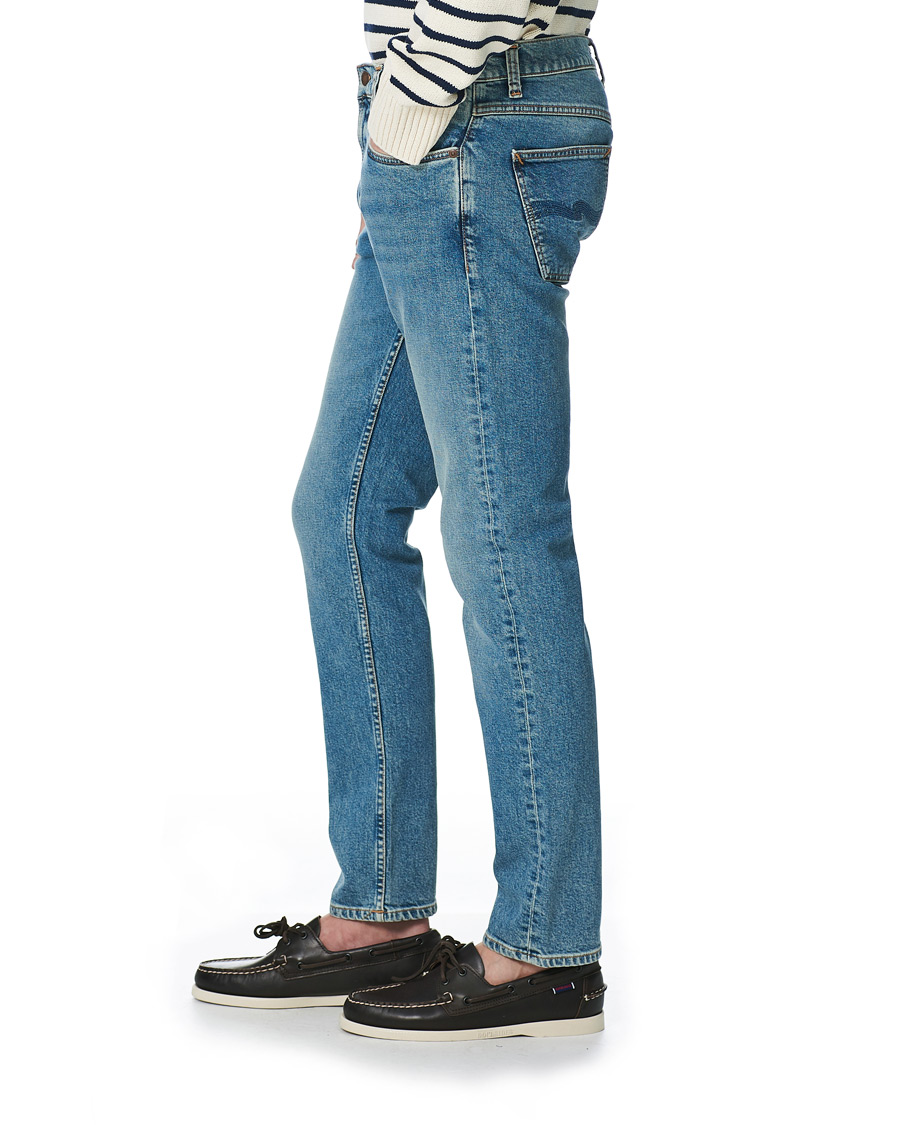 Herren | Jeans | Nudie Jeans | Lean Dean Loving Twill Stretch Jeans Light Blue
