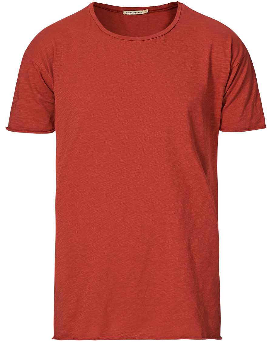 Herren | T-Shirts | Nudie Jeans | Roger Slub Crew Neck Tee Poppy Red