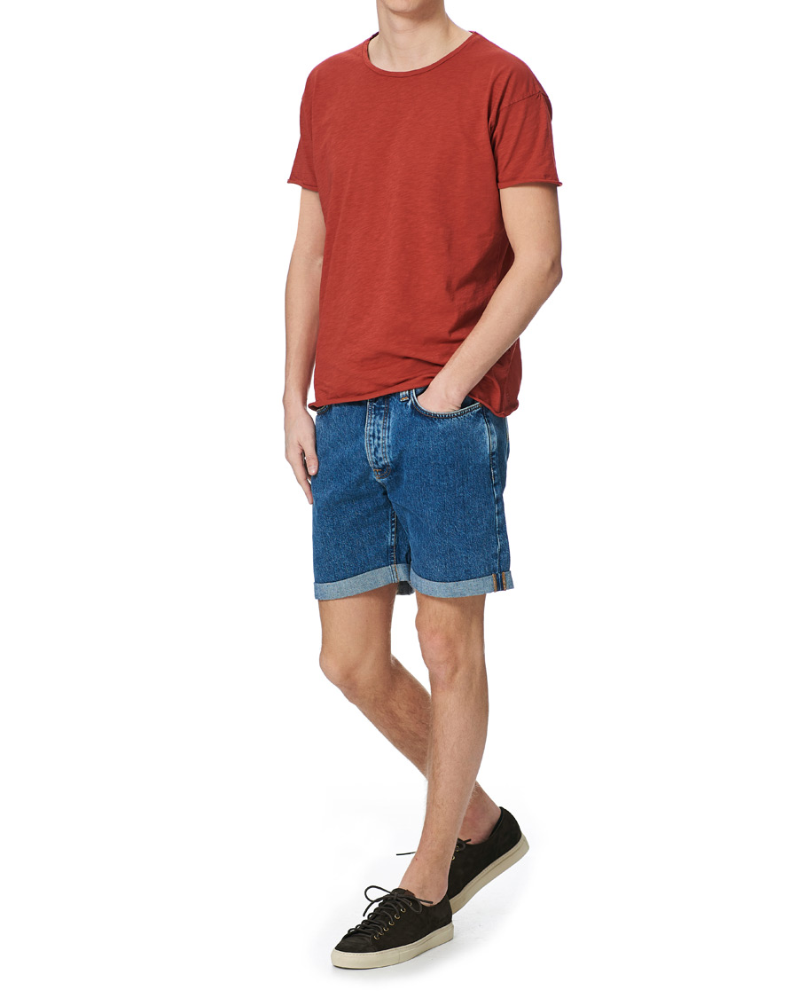 Herren | T-Shirts | Nudie Jeans | Roger Slub Crew Neck Tee Poppy Red