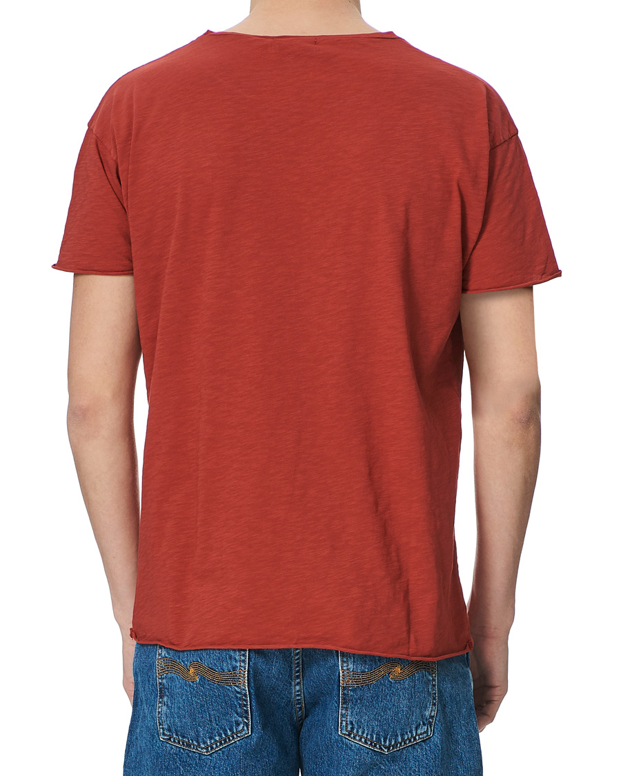 Herren | T-Shirts | Nudie Jeans | Roger Slub Crew Neck Tee Poppy Red