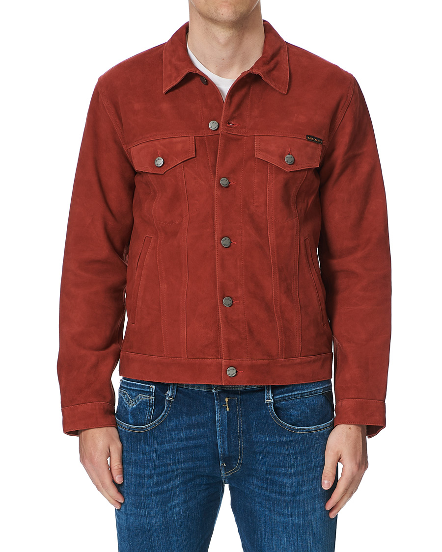 Herren | Jacken | Nudie Jeans | Robby Suede Jacket Poppy Red
