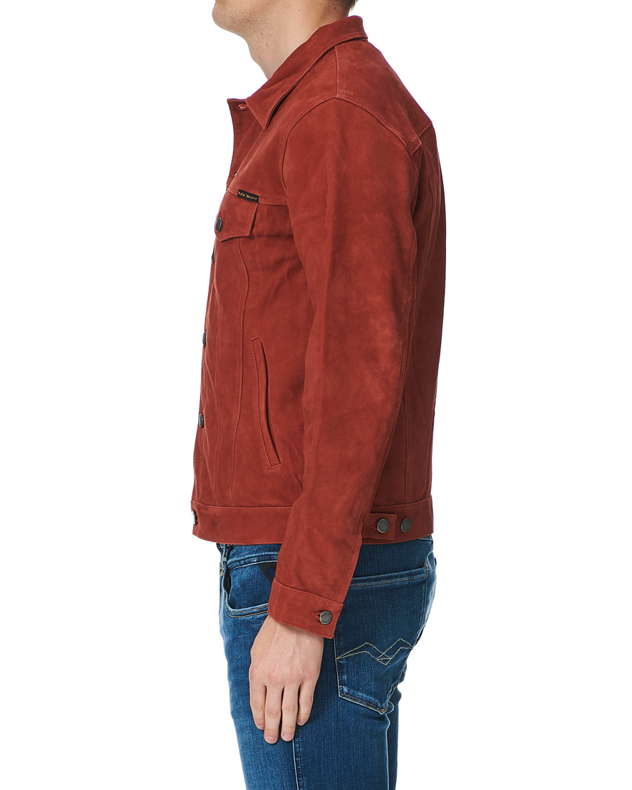 Herren | Jacken | Nudie Jeans | Robby Suede Jacket Poppy Red