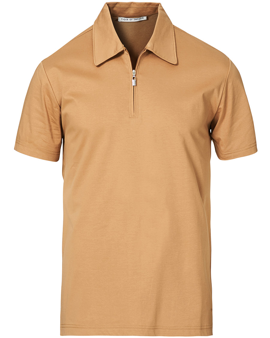 Herren | Poloshirts | Tiger of Sweden | Laron Half Zip Polo Brown