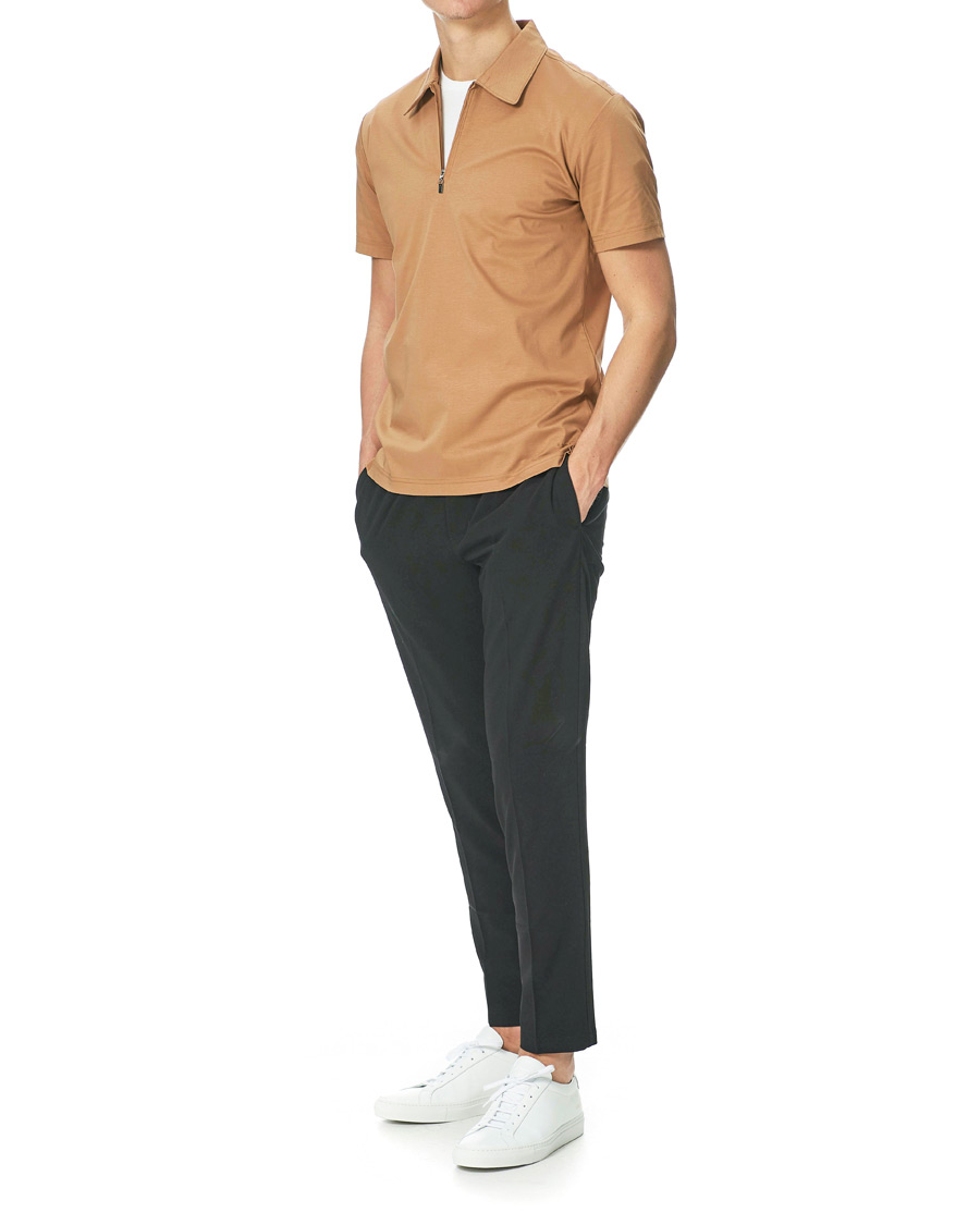 Herren | Poloshirts | Tiger of Sweden | Laron Half Zip Polo Brown