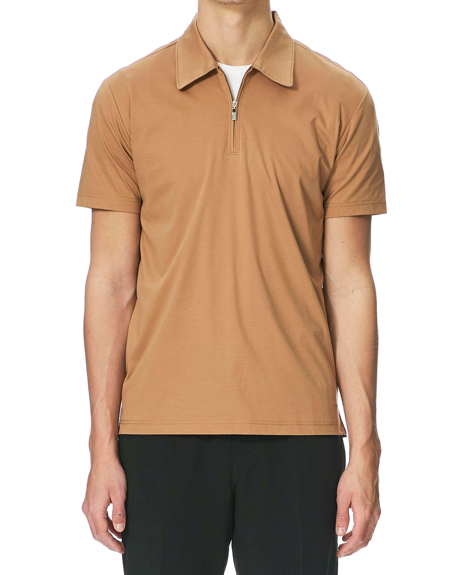 Herren | Poloshirts | Tiger of Sweden | Laron Half Zip Polo Brown