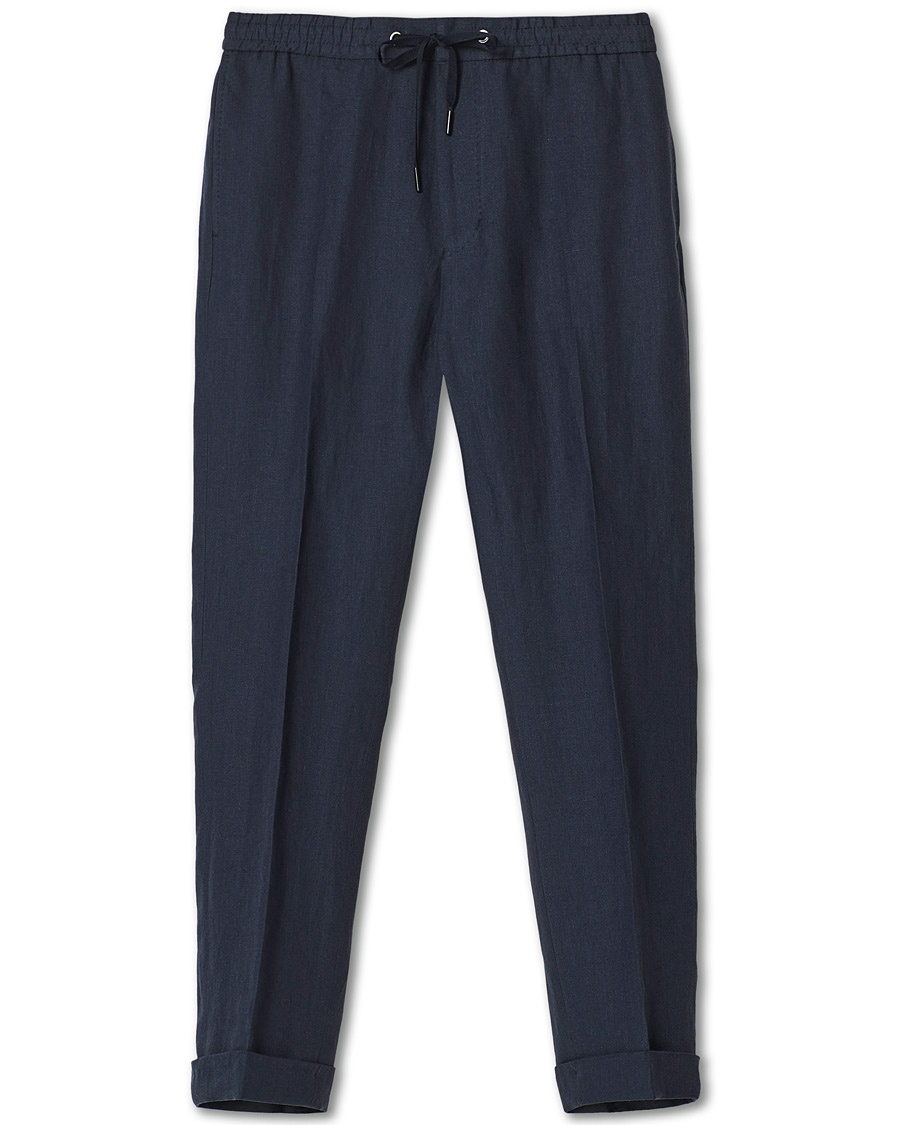 Herren | Hosen | Tiger of Sweden | Travin Drawstring Linen Trousers Light Ink