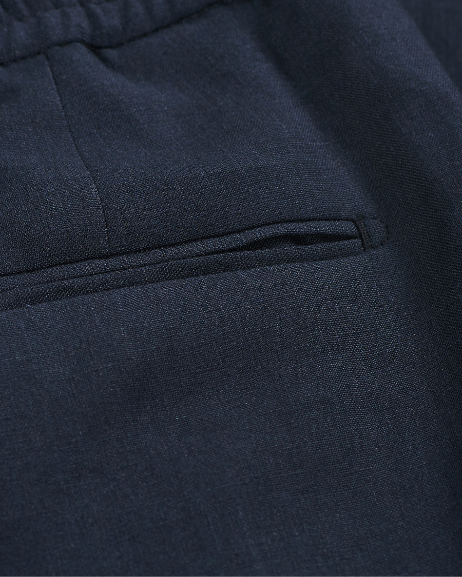 Herren | Hosen | Tiger of Sweden | Travin Drawstring Linen Trousers Light Ink