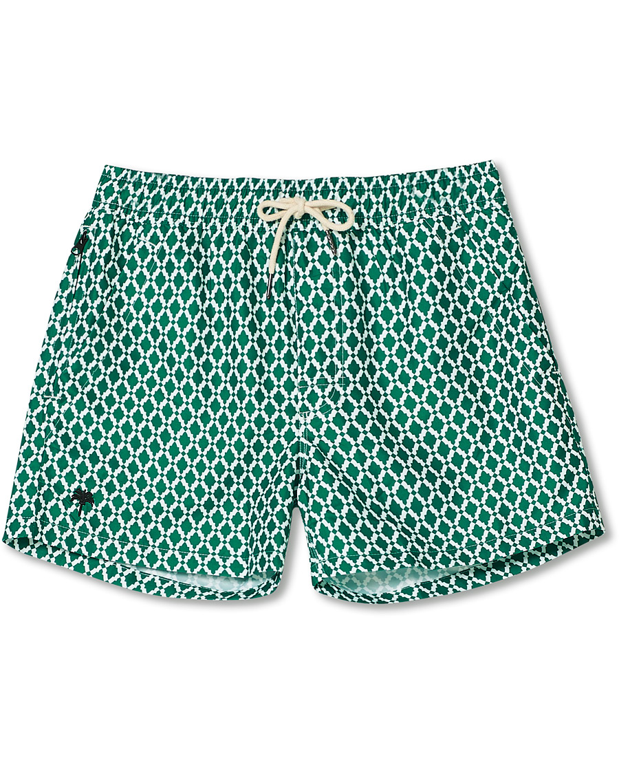 Herren | Badehosen | OAS | Printed Swim Shorts Green Tile