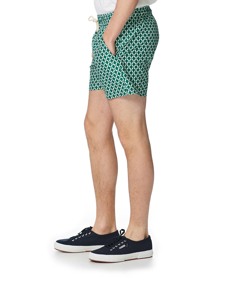 Herren | Badehosen | OAS | Printed Swim Shorts Green Tile