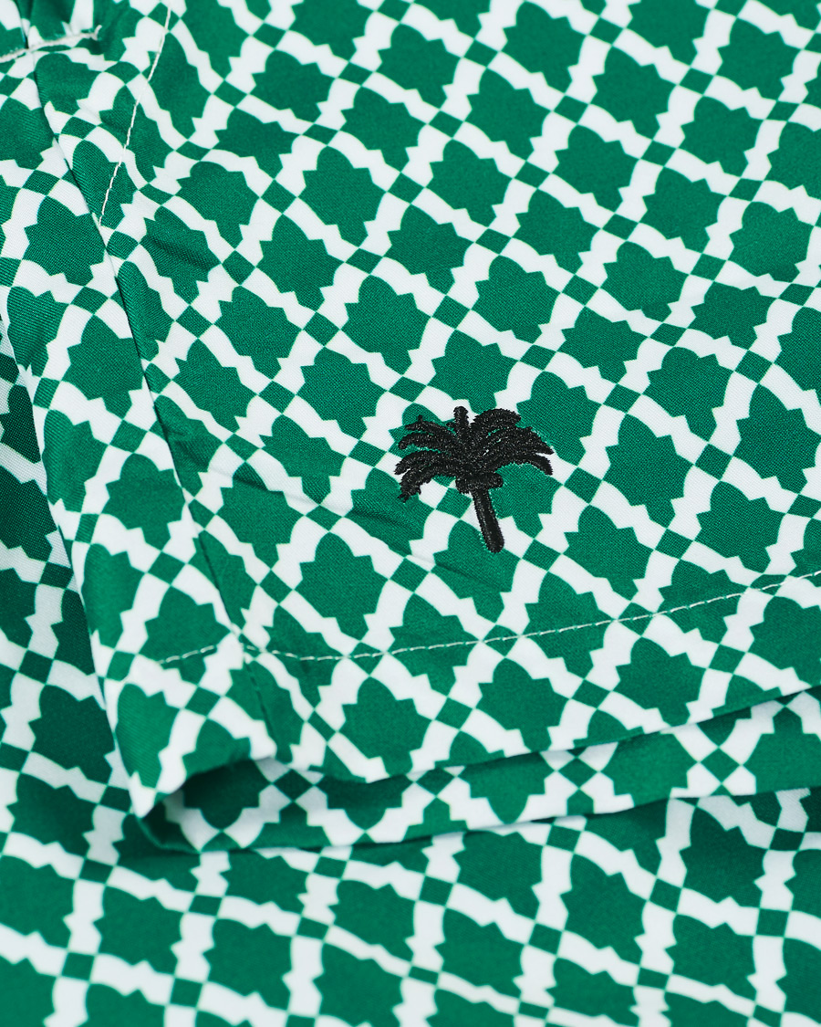 Herren | Badehosen | OAS | Printed Swim Shorts Green Tile