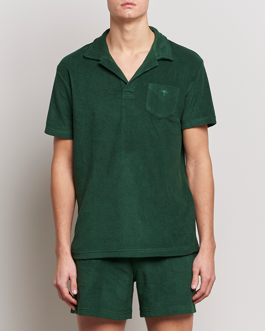 Herren | | OAS | Short Sleeve Terry Polo Dark Green