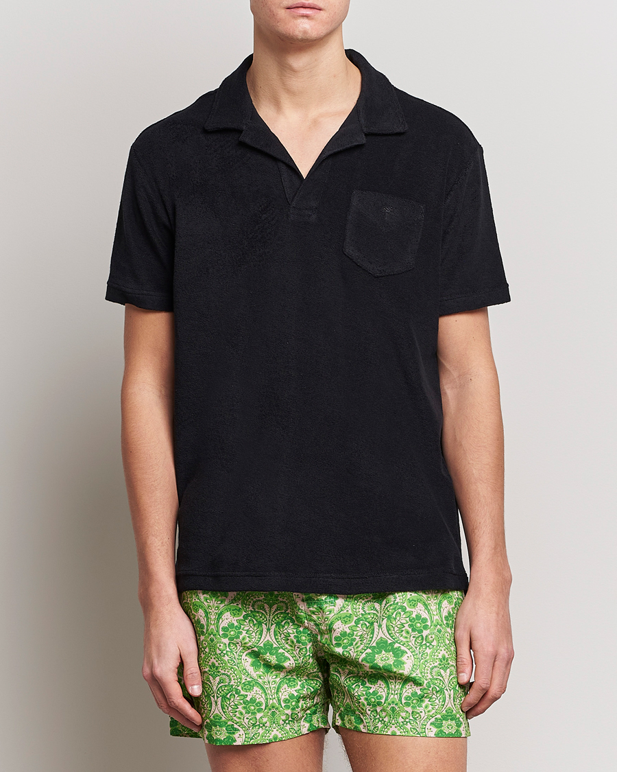 Herr | OAS | OAS | Short Sleeve Terry Polo Black