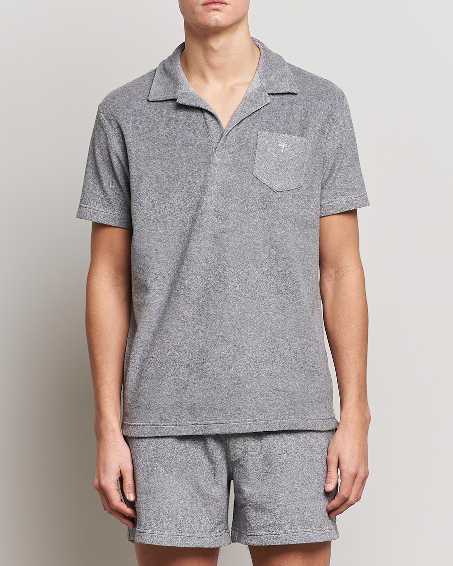 Men |  | OAS | Short Sleeve Terry Polo Grey Melange