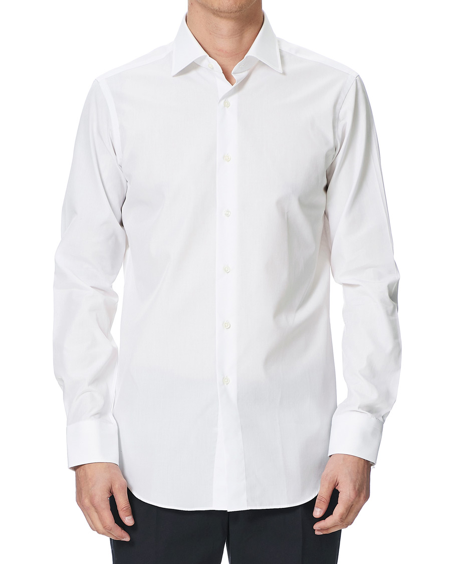 Herren | Hemden | Kamakura Shirts | Slim Fit Broadcloth Cut Away Shirt White