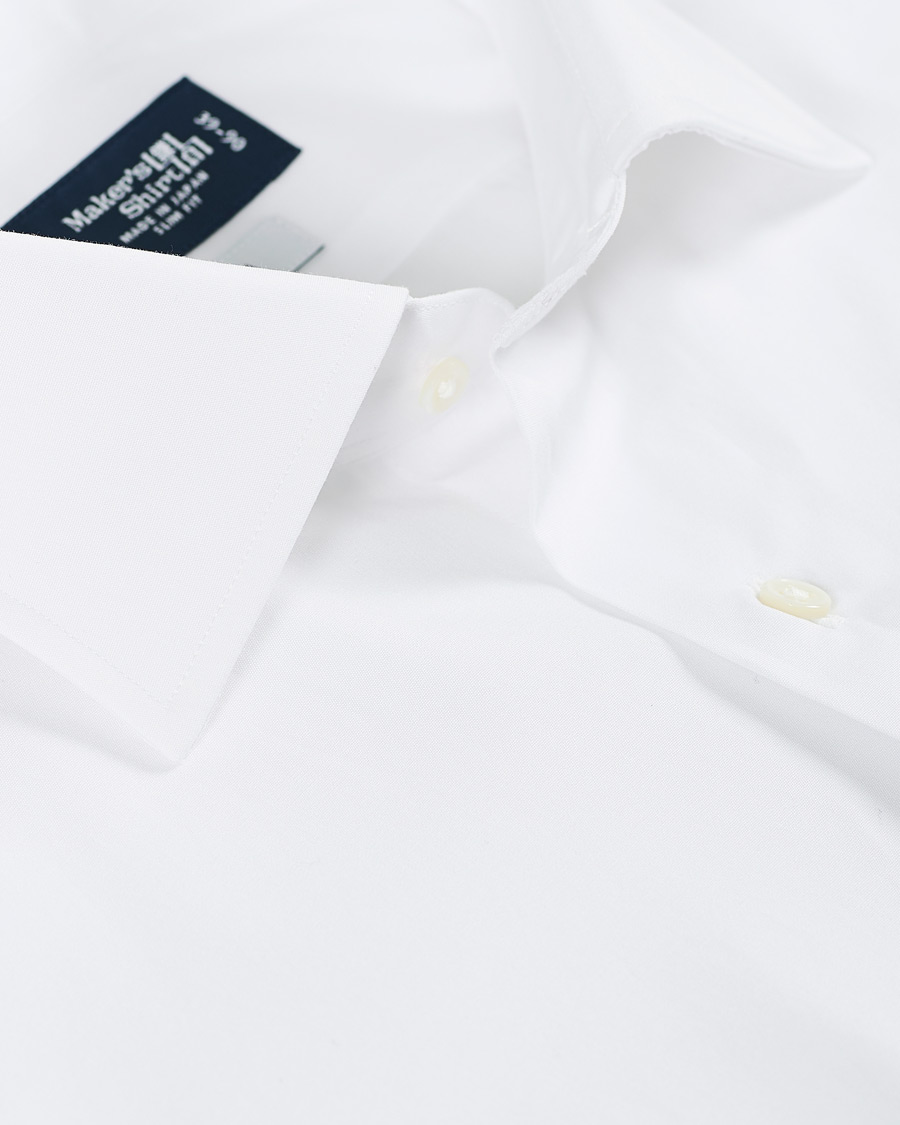 Herren | Hemden | Kamakura Shirts | Slim Fit Broadcloth Cut Away Shirt White