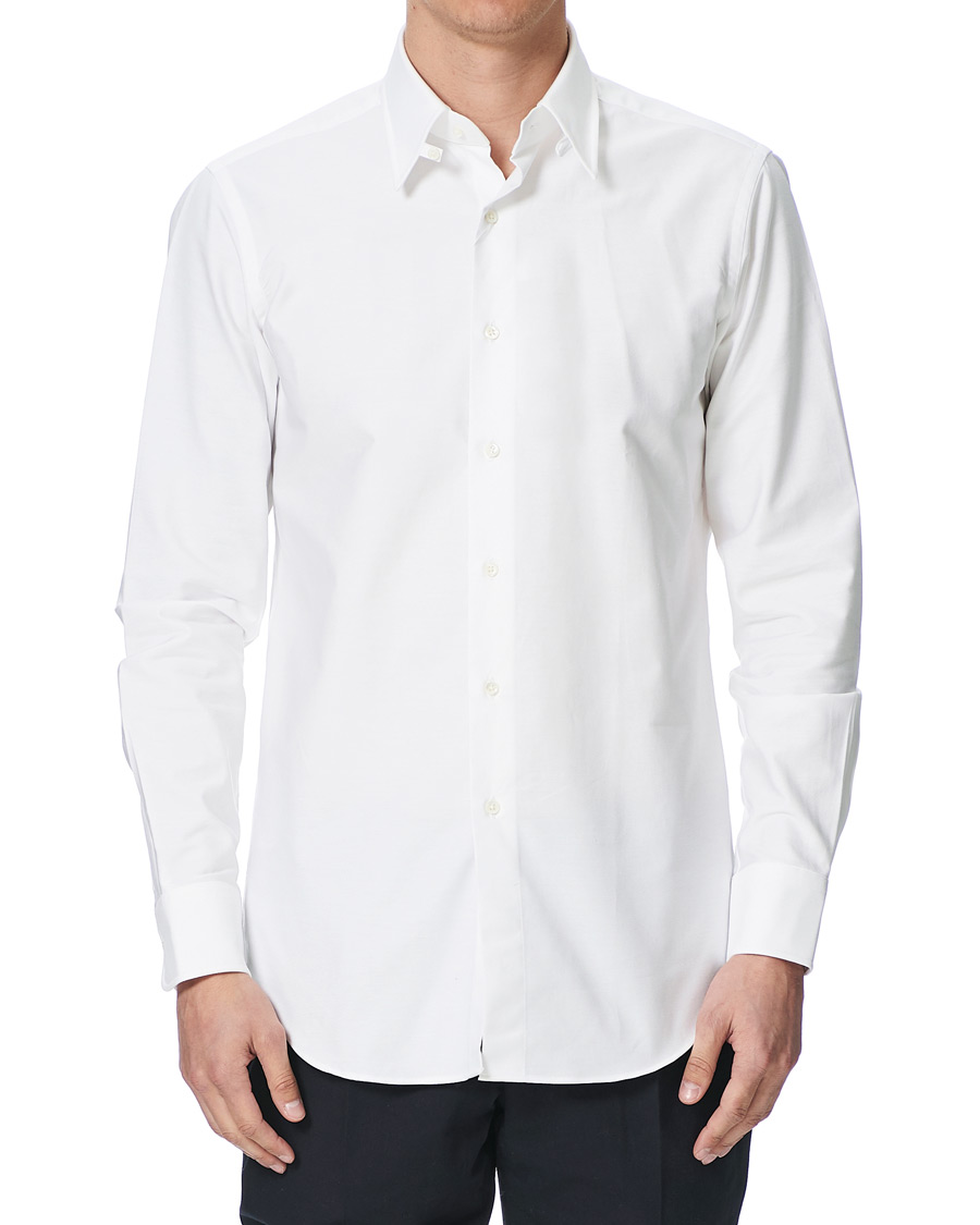 Herren | Hemden | Kamakura Shirts | Slim Fit Oxford Tab Collar Shirt White
