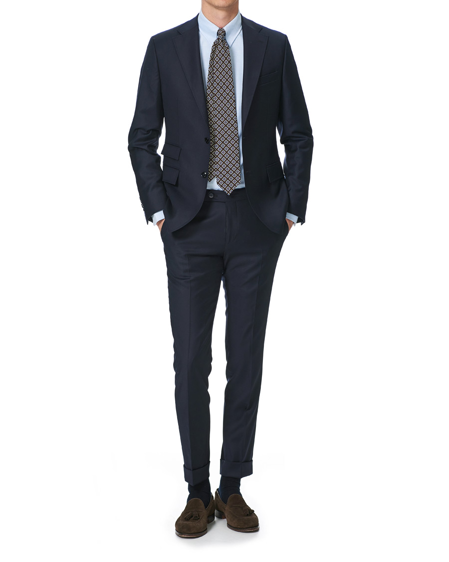 Herren | Hemden | Kamakura Shirts | Slim Fit Oxford Tab Collar Shirt Light Blue