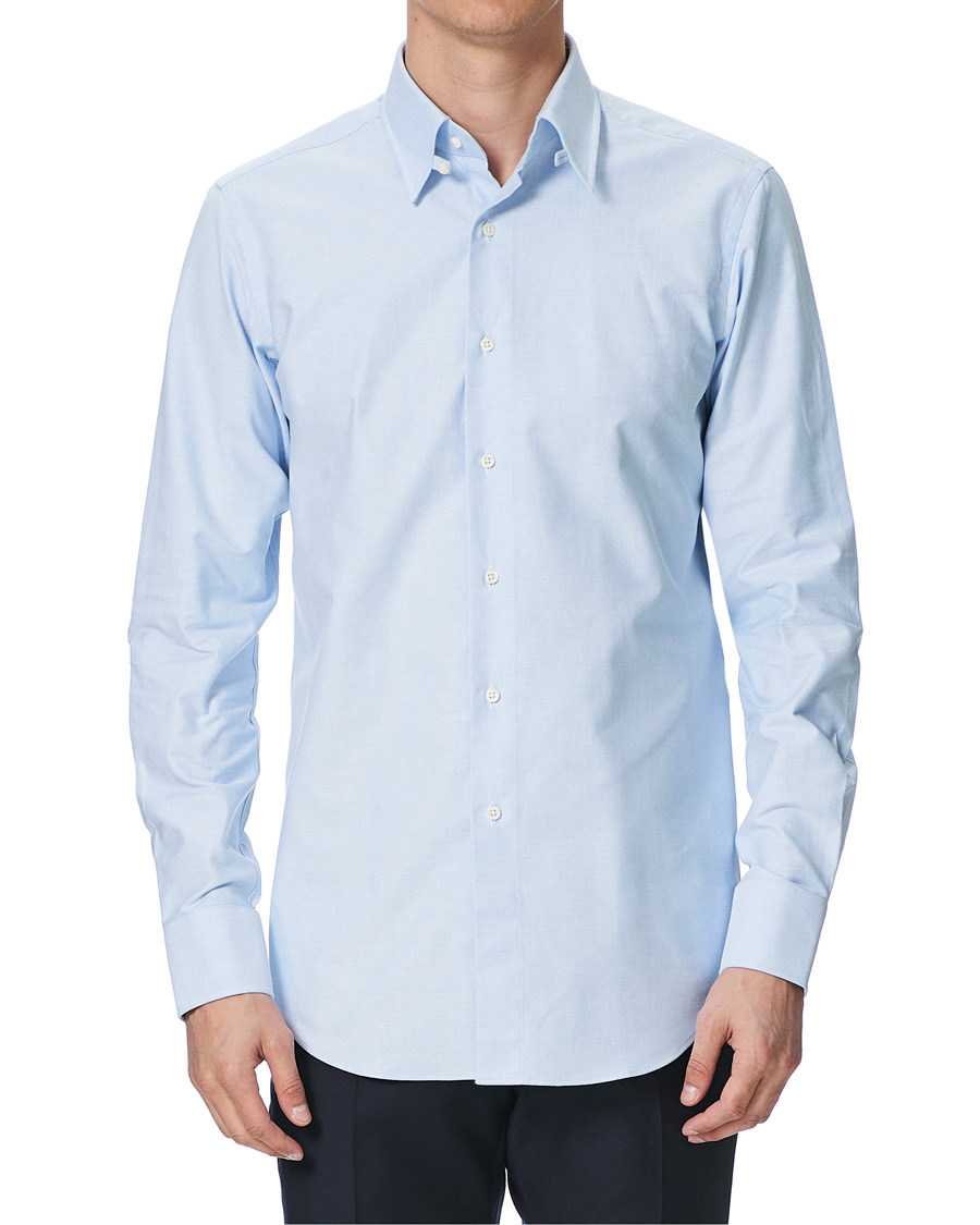 Herren | Hemden | Kamakura Shirts | Slim Fit Oxford Tab Collar Shirt Light Blue