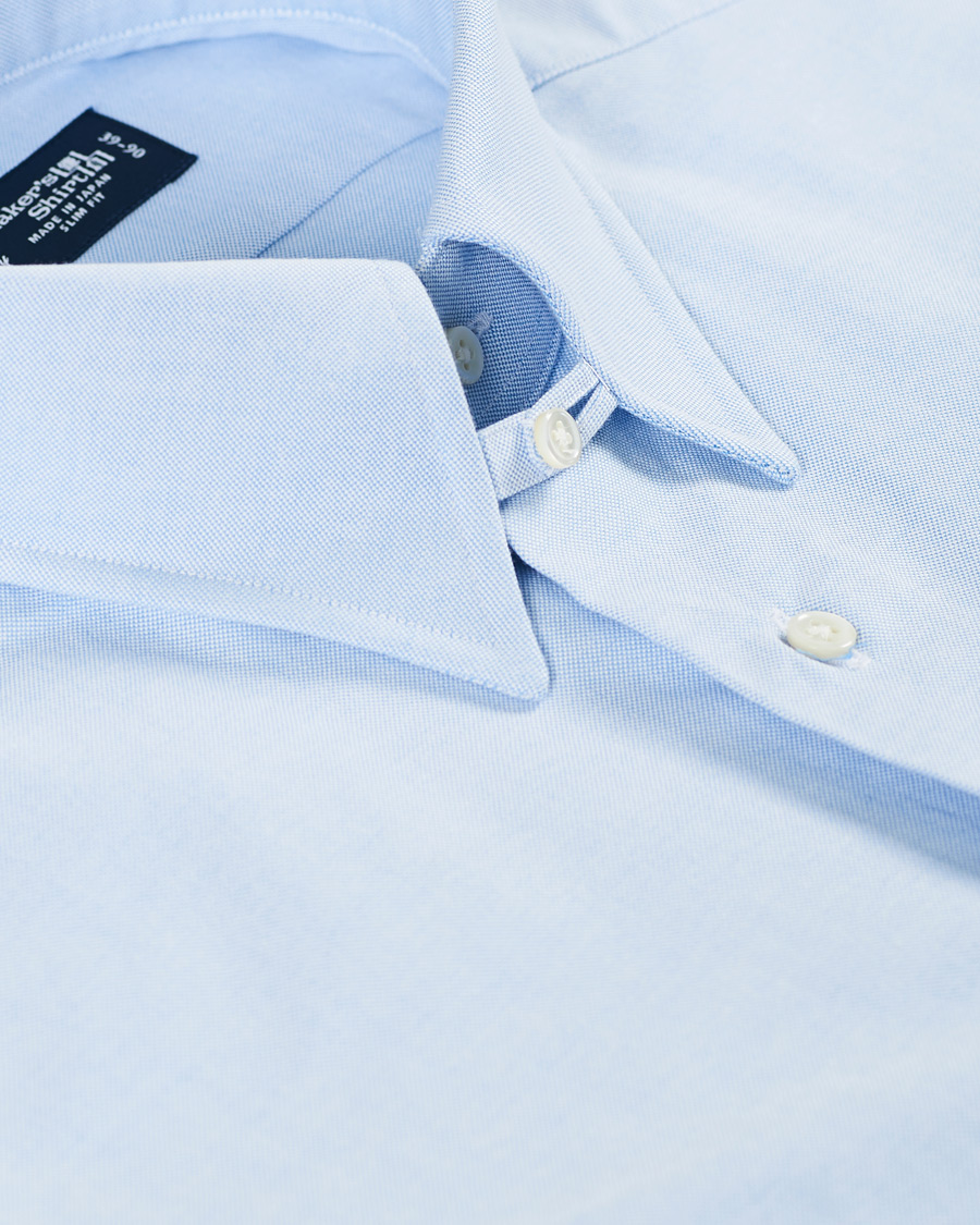 Herren | Hemden | Kamakura Shirts | Slim Fit Oxford Tab Collar Shirt Light Blue