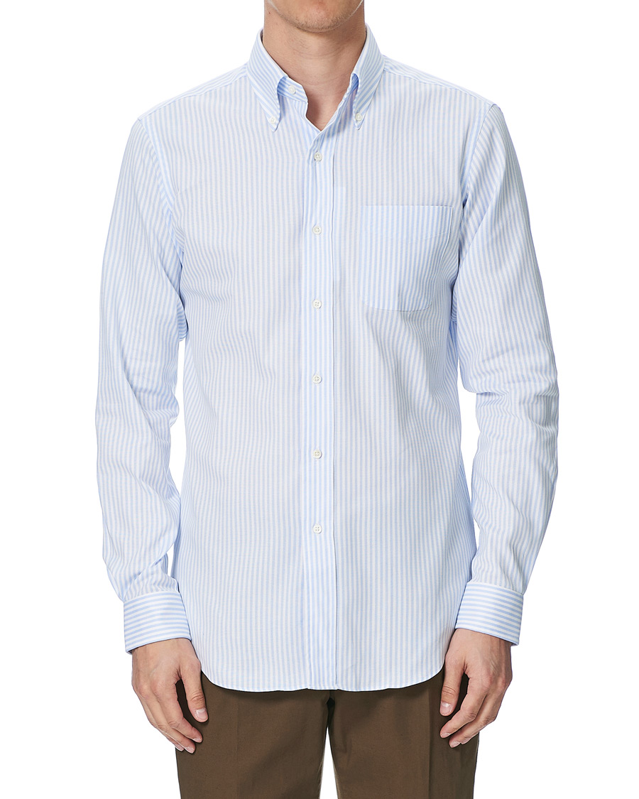 Herren | Hemden | Kamakura Shirts | Slim Fit Oxford Button Down Shirt Light Blue