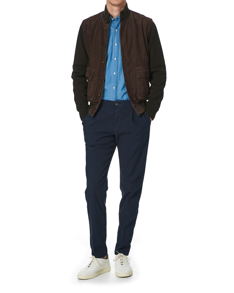 Herren | Hemden | Kamakura Shirts | Slim Fit Denim Button Down Shirt Indigo