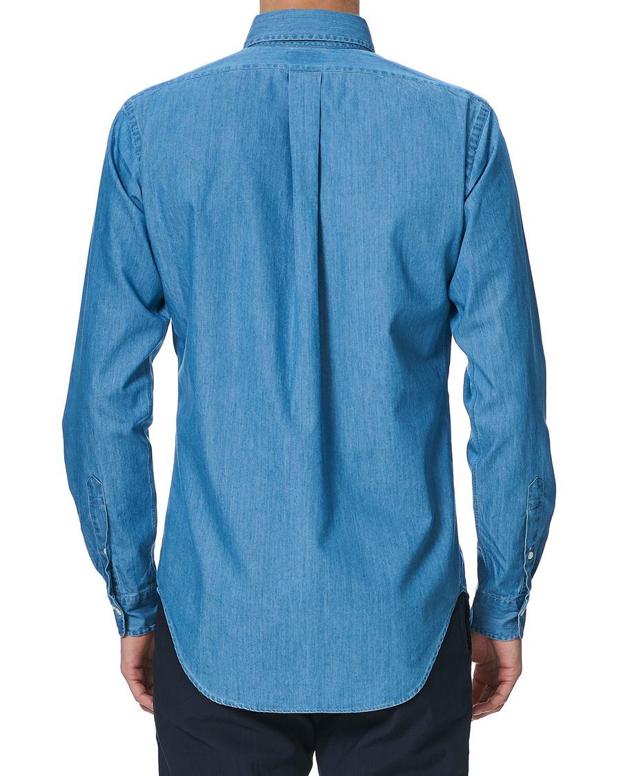 Herren | Hemden | Kamakura Shirts | Slim Fit Denim Button Down Shirt Indigo