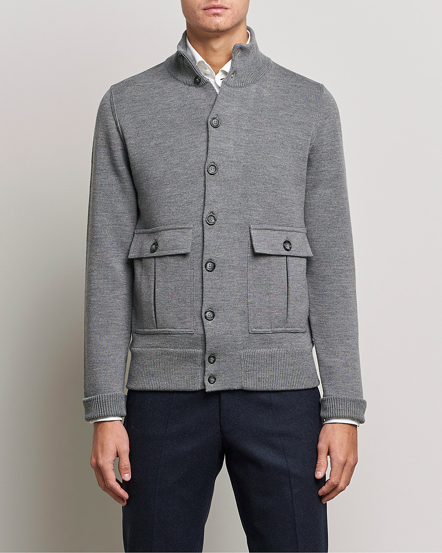 Herren | Gioia di Vivere | Valstar | Valstarino Merino Wool Jacket Grey Melange