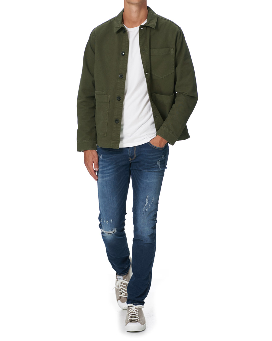 Herren | Hemden | J.Lindeberg | Twill Work Overshirt Seaweed Green