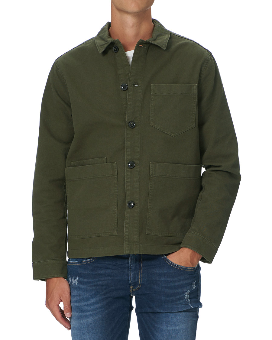 Herren | Hemden | J.Lindeberg | Twill Work Overshirt Seaweed Green
