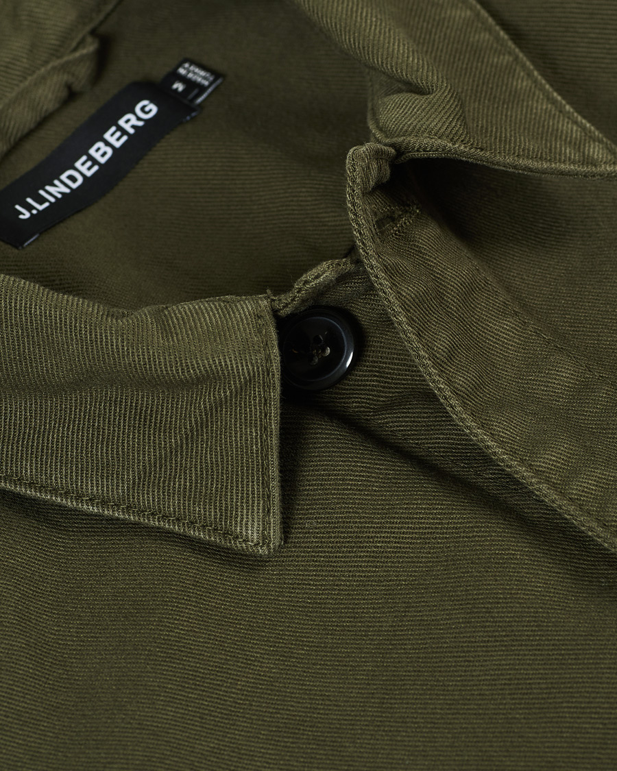 Herren | Hemden | J.Lindeberg | Twill Work Overshirt Seaweed Green