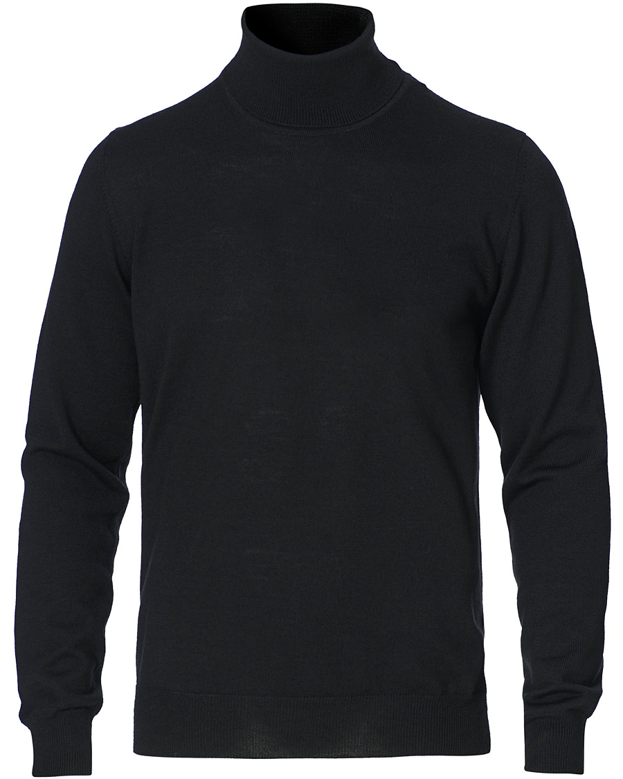 Herren | Pullover | J.Lindeberg | Lyd True Merino Turtleneck Black