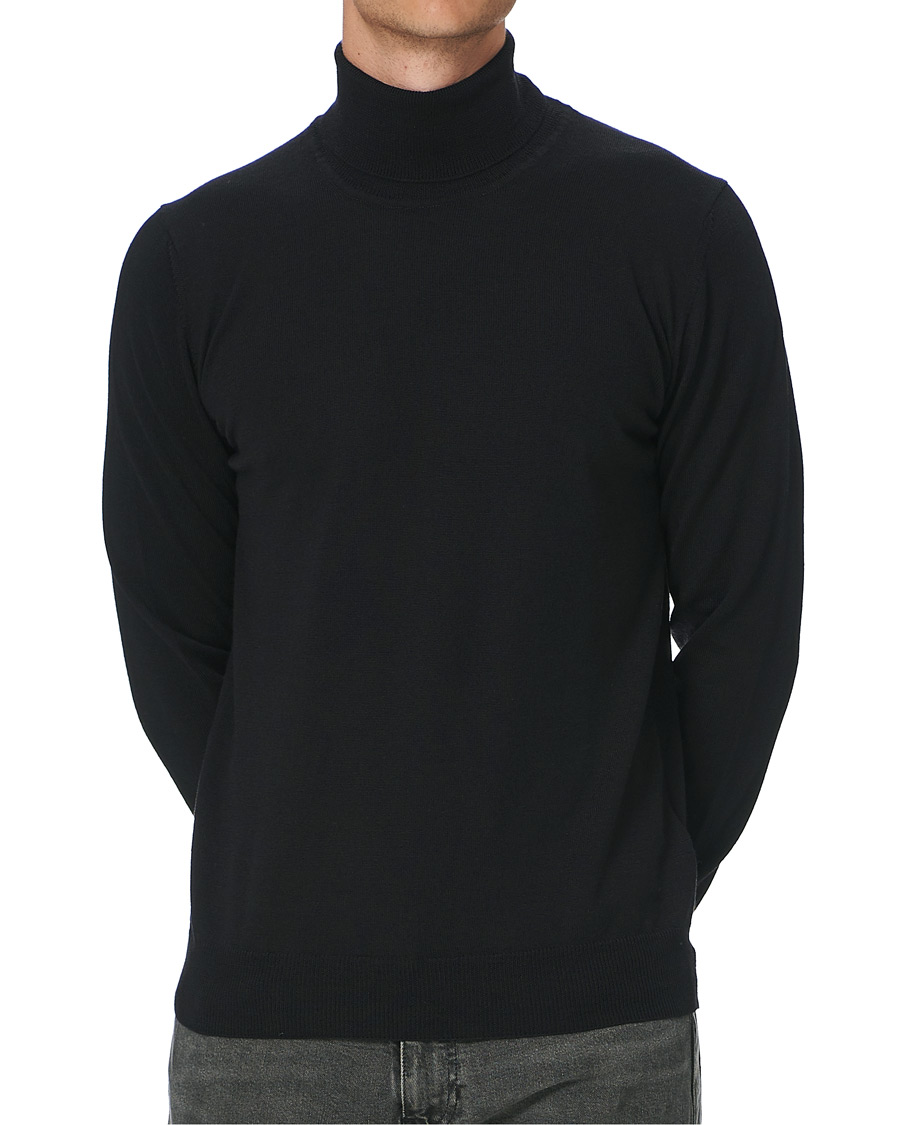 Herren | Pullover | J.Lindeberg | Lyd True Merino Turtleneck Black