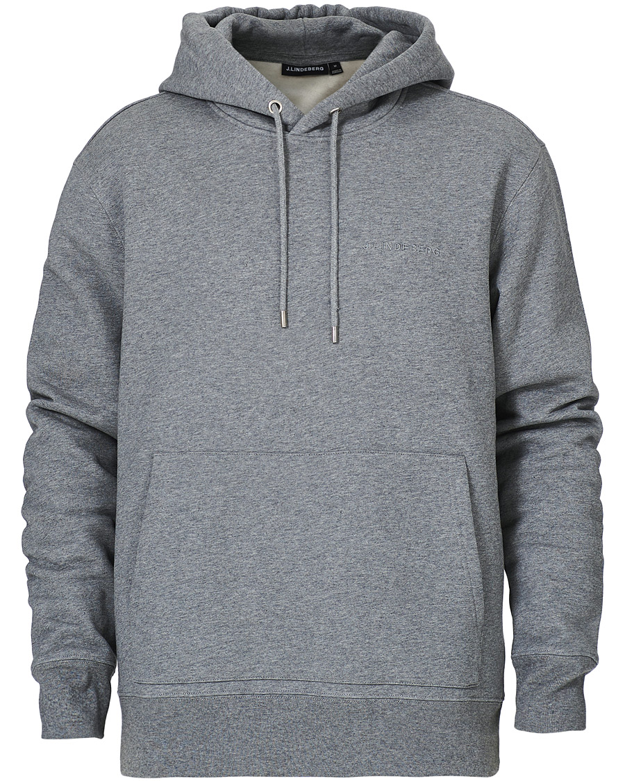 Herren | Pullover | J.Lindeberg | Chip Pocket Hoodie Stone Grey Melange