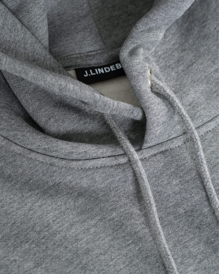 Herren | Pullover | J.Lindeberg | Chip Pocket Hoodie Stone Grey Melange