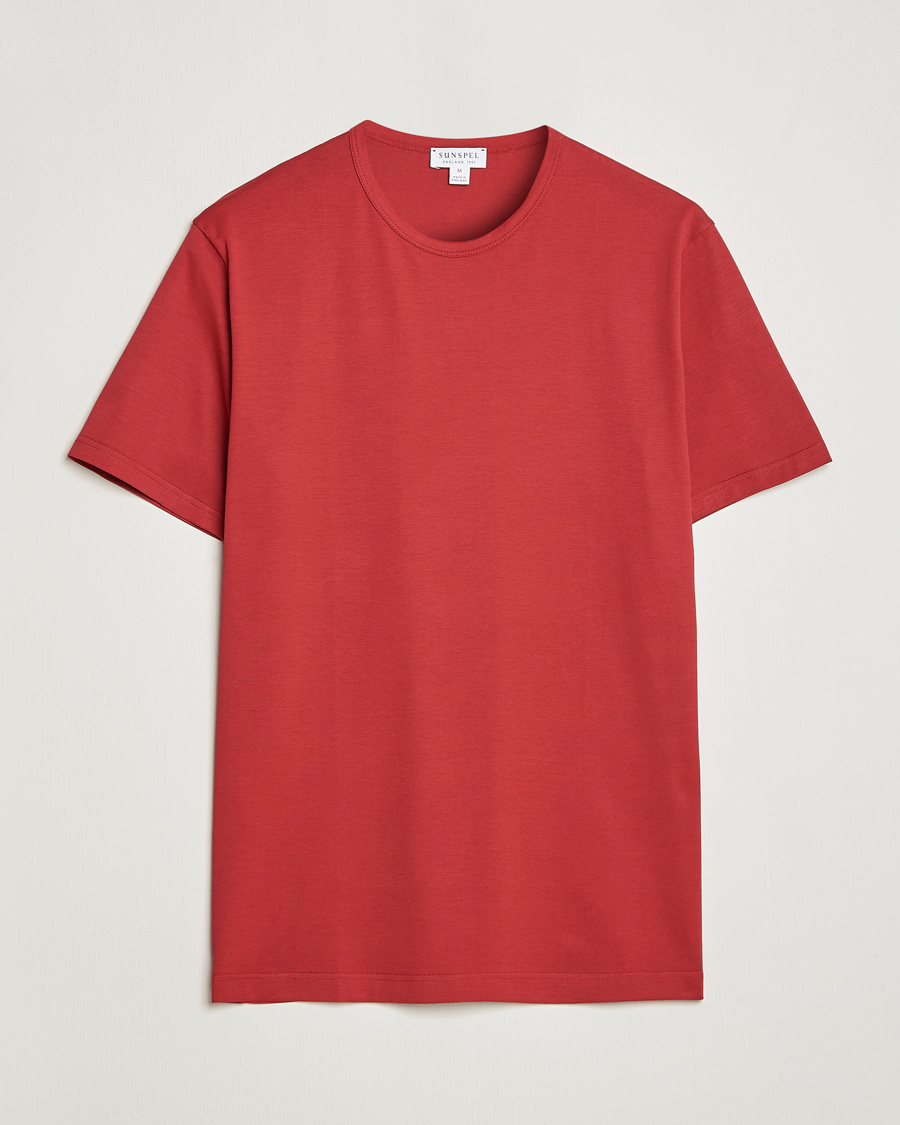 Herren | T-Shirts | Sunspel | Crew Neck Cotton Tee Wine