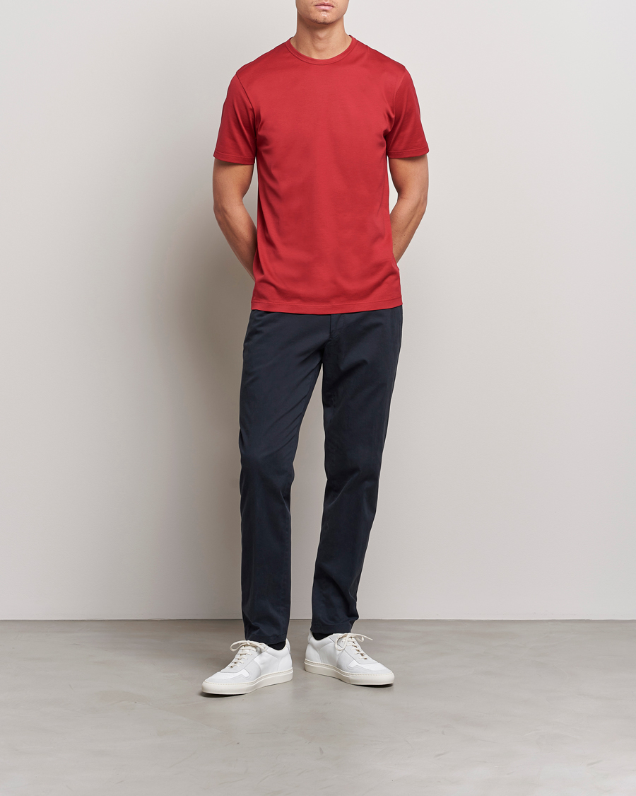 Herren | T-Shirts | Sunspel | Crew Neck Cotton Tee Wine