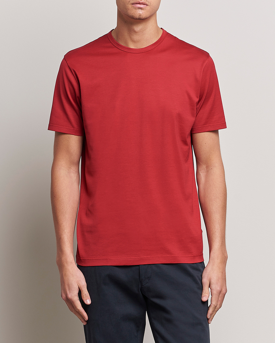 Herren | T-Shirts | Sunspel | Crew Neck Cotton Tee Wine