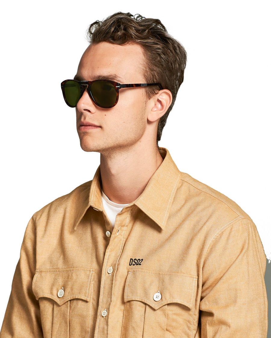 Herren | Persol 0OPO0714 Steve McQueen Sunglasses Havana/Polar Green | Persol | 0OPO0714 Steve McQueen Sunglasses Havana/Polar Green