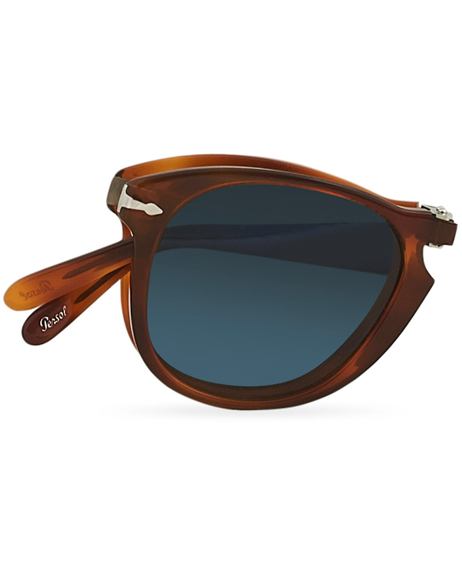 Herren | Persol 0OPO0714 Steve McQueen Sunglasses Light Havana/Blue | Persol | 0OPO0714 Steve McQueen Sunglasses Light Havana/Blue