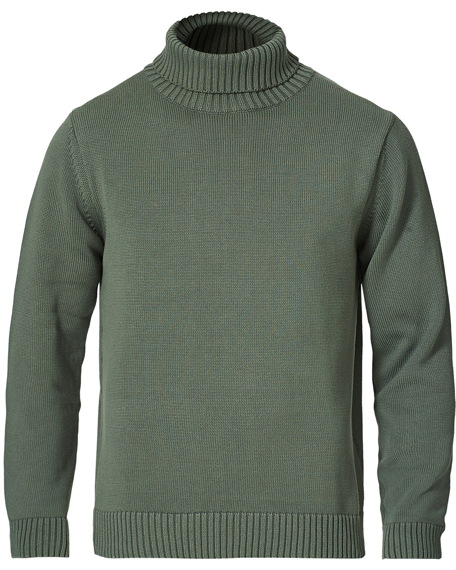 Herren | Pullover | Stenströms | Heavy Cotton Rollneck Dusty Olive